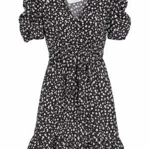 Рокля New Look черна на бели точки размер XXS – polka dots