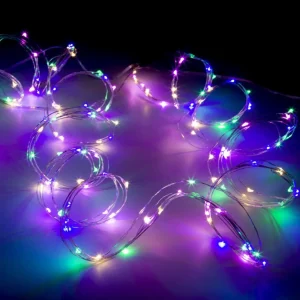 Линейна коледна инсталация с USB, 2 м, 20 LED, многоцветна