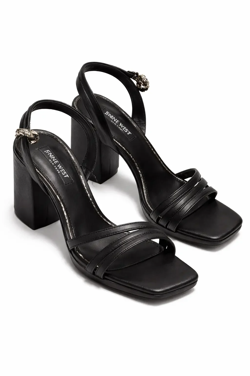 Дамски сандали Nine West черни с блок ток – размер 36