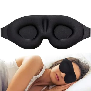 Черна 3D маска за сън с вдлъбнатини за очите